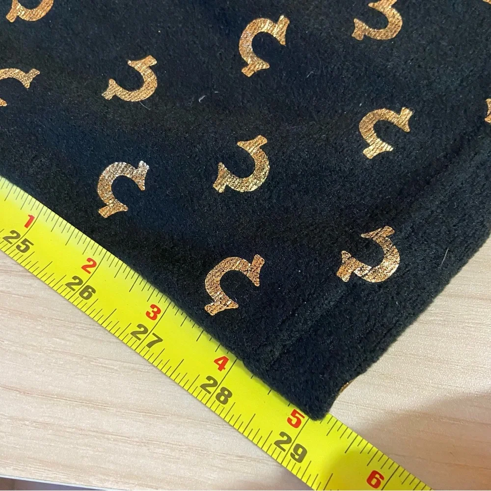 NWT True Religion Fleece Pajama Lounge Pants Black/Gold Unisex Comfy Size Large